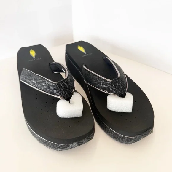 NWT Volatile Black Neville Platform Flip Flops, Size 11 - Picture 2 of 9
